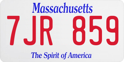 MA license plate 7JR859