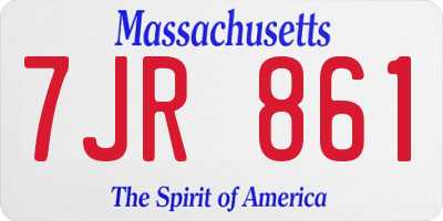 MA license plate 7JR861