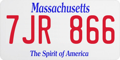 MA license plate 7JR866