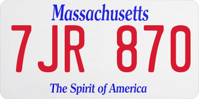 MA license plate 7JR870