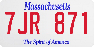 MA license plate 7JR871