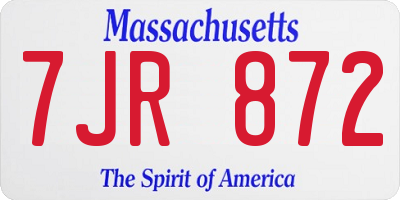 MA license plate 7JR872