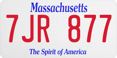 MA license plate 7JR877