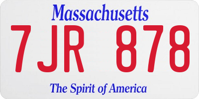 MA license plate 7JR878