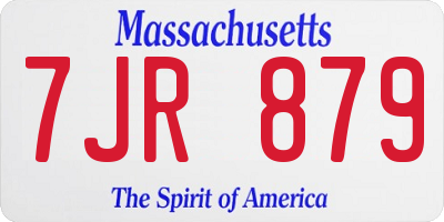 MA license plate 7JR879
