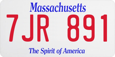 MA license plate 7JR891