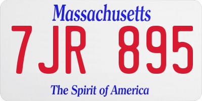 MA license plate 7JR895
