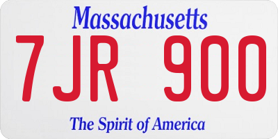 MA license plate 7JR900