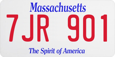MA license plate 7JR901