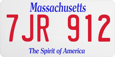 MA license plate 7JR912