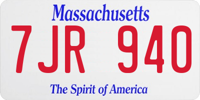 MA license plate 7JR940