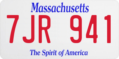 MA license plate 7JR941