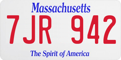 MA license plate 7JR942