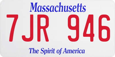 MA license plate 7JR946