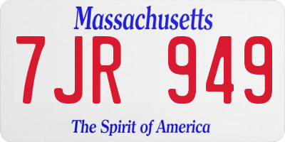 MA license plate 7JR949