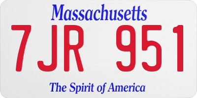 MA license plate 7JR951