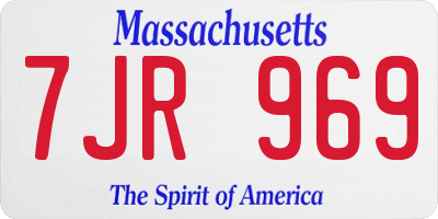 MA license plate 7JR969