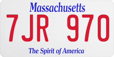 MA license plate 7JR970