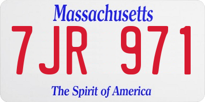 MA license plate 7JR971