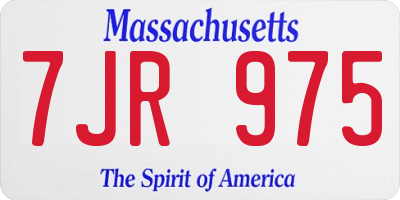 MA license plate 7JR975