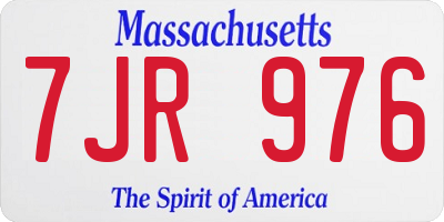 MA license plate 7JR976