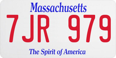 MA license plate 7JR979