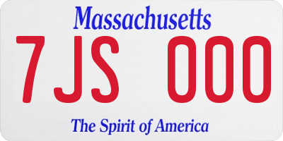 MA license plate 7JS000