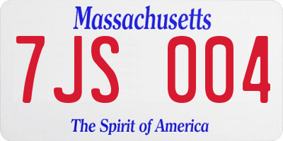 MA license plate 7JS004
