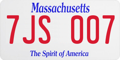 MA license plate 7JS007