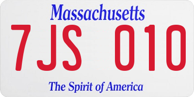 MA license plate 7JS010