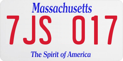 MA license plate 7JS017