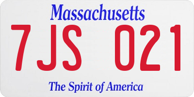 MA license plate 7JS021