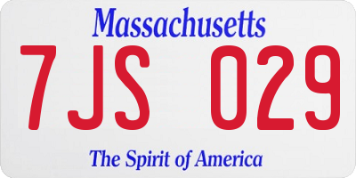 MA license plate 7JS029