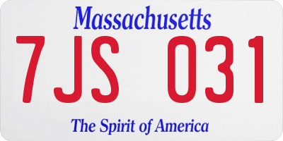 MA license plate 7JS031