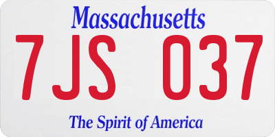 MA license plate 7JS037