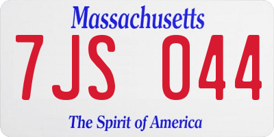 MA license plate 7JS044