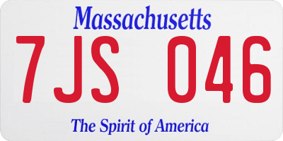 MA license plate 7JS046
