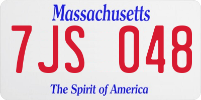 MA license plate 7JS048