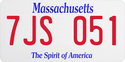 MA license plate 7JS051
