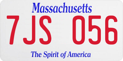MA license plate 7JS056