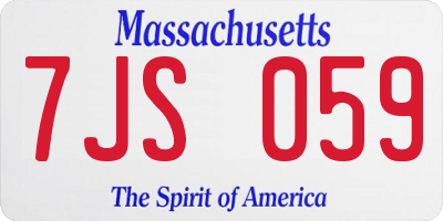 MA license plate 7JS059