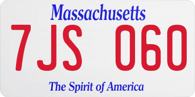 MA license plate 7JS060