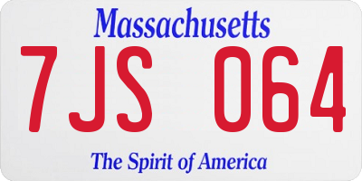 MA license plate 7JS064