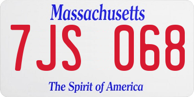 MA license plate 7JS068