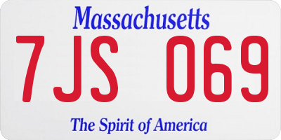 MA license plate 7JS069