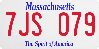 MA license plate 7JS079