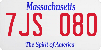 MA license plate 7JS080