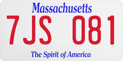 MA license plate 7JS081