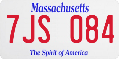 MA license plate 7JS084