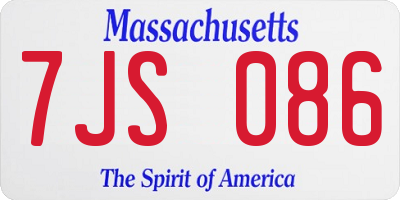 MA license plate 7JS086
